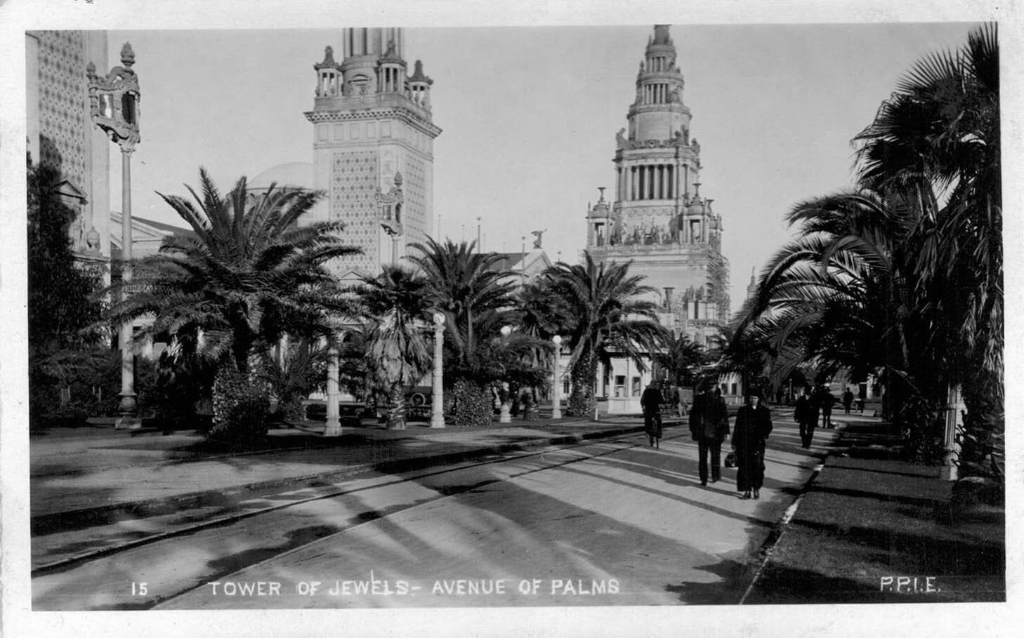 The Tower of Jewels over the Avenue of Palms at the 1915 Panama-Pacific International Exposition