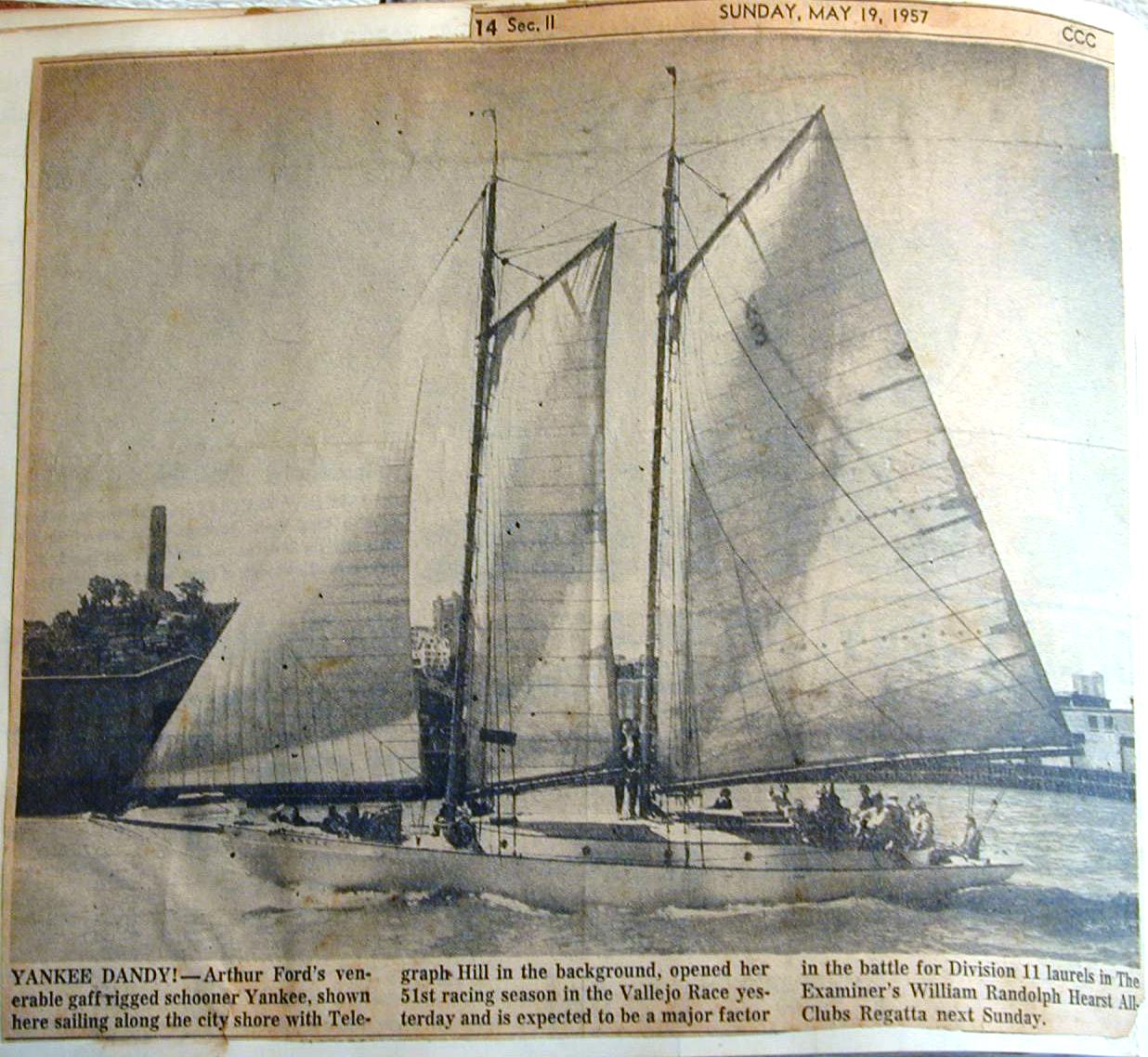Newspaper clipping Yankee Dandy, May 1957