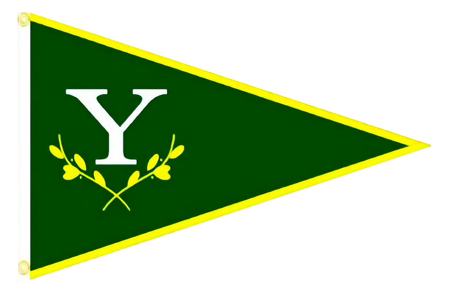 Yankee burgee — green pennant with white Y