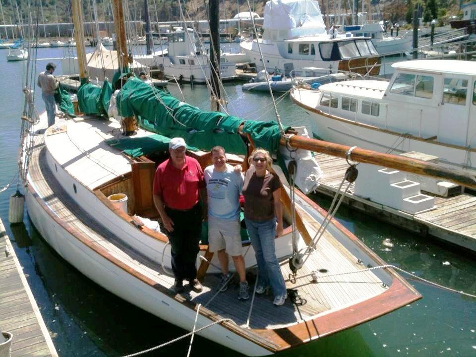 Three generations aboard Yankee at the dock, Father's Day 2013